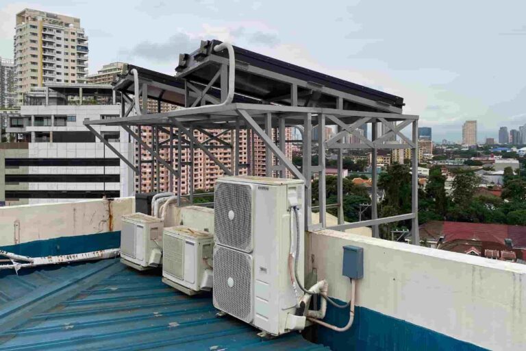 SunTrac Solar air conditioning panels at AYSN Building