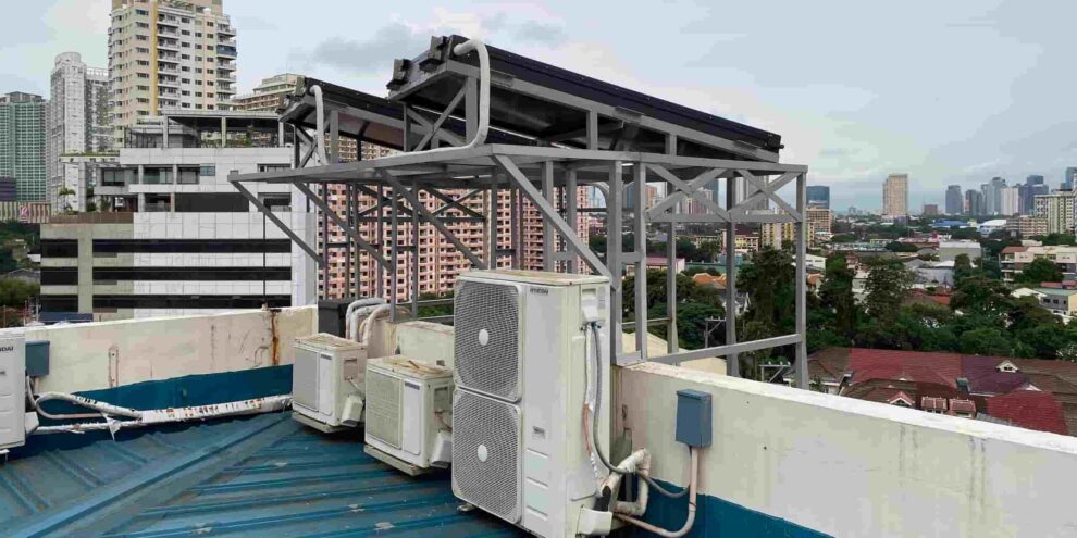 SunTrac Solar air conditioning panels at AYSN Building