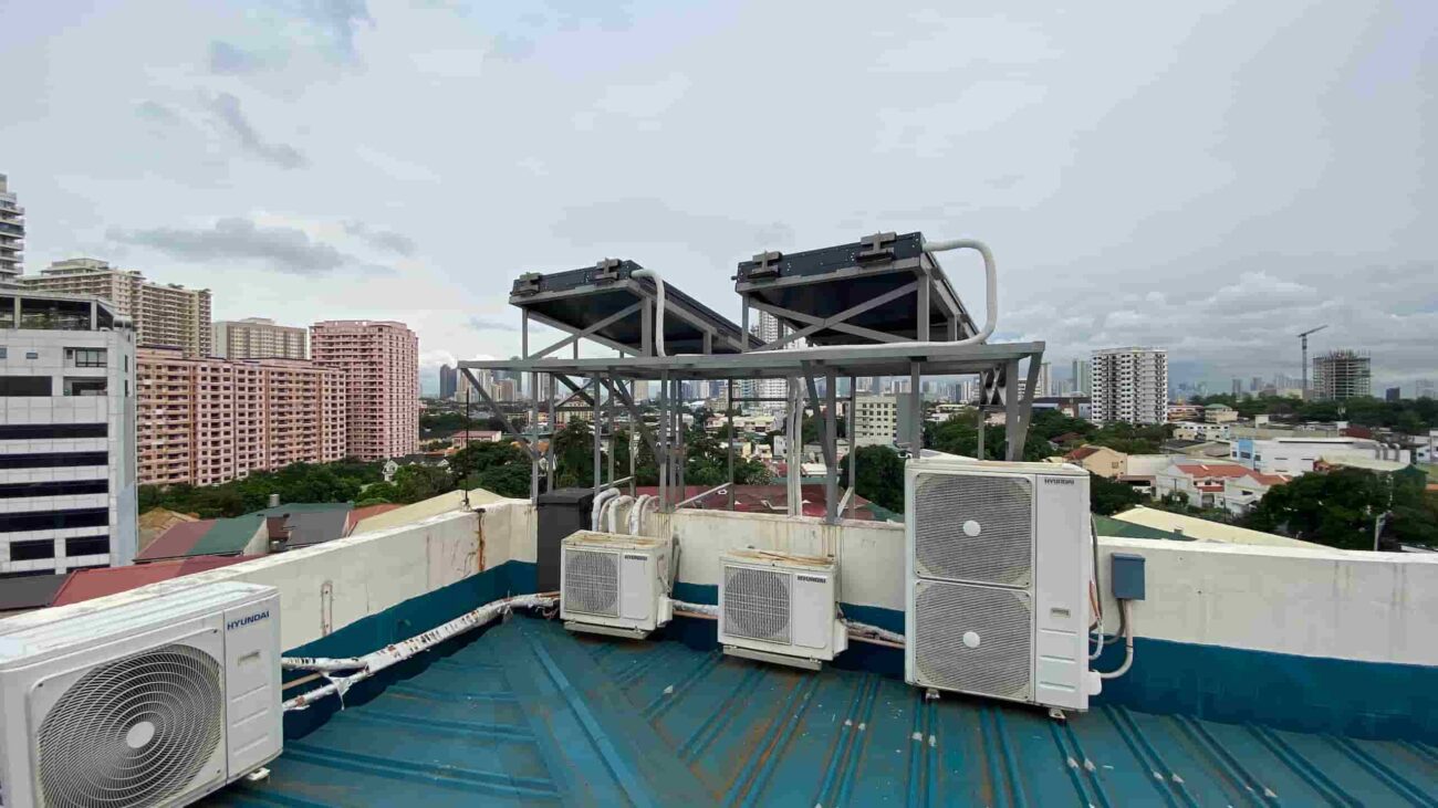 SunTrac Solar air conditioning panels at AYSN Building