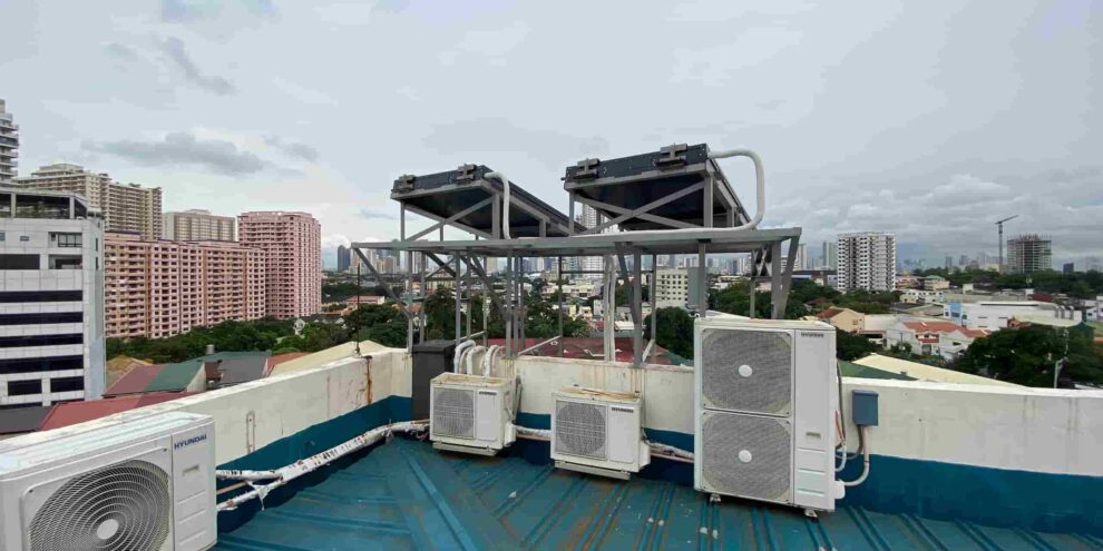 SunTrac Solar air conditioning panels at AYSN Building